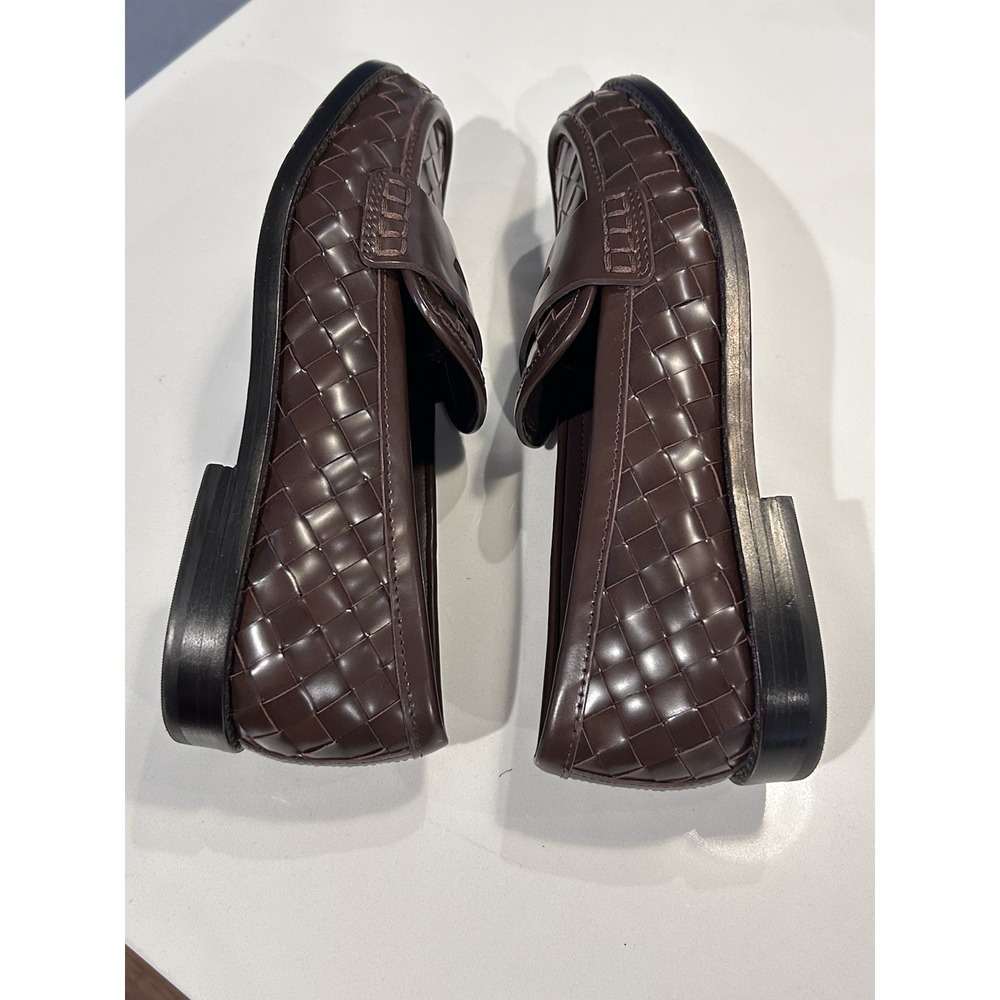 Loeffler Randall Rachel Espresso Brown Woven Leather Loafer Size 7 Heritage - Picture 8 of 14